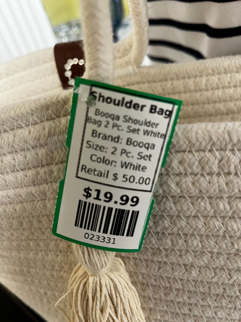 Booqa White Shoulder Beach Tote Bag