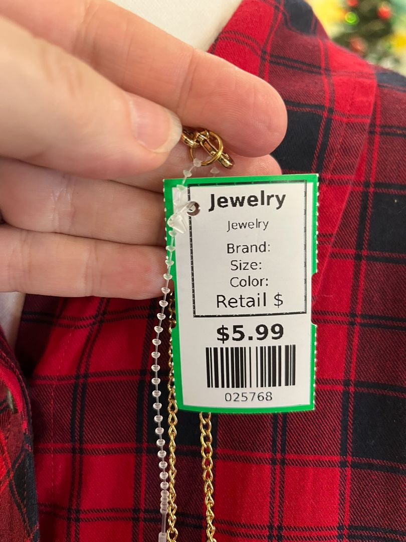 Long Gold-Toned Circle Necklace