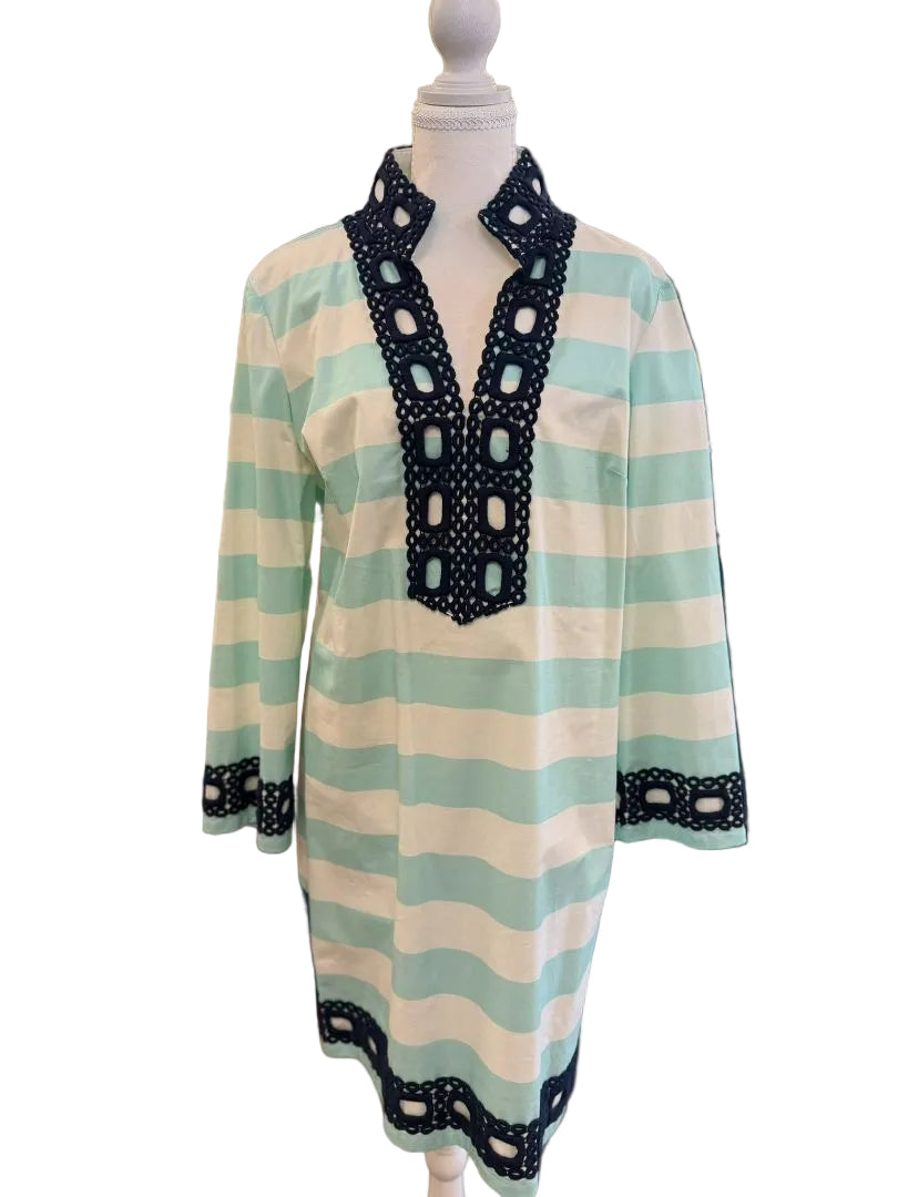 Sail to Sable Aruba Blue Striped Dress Size XL