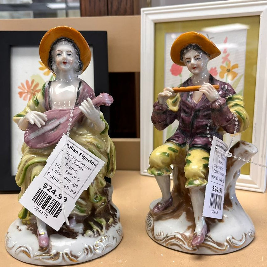 Italian Figurine Set of 2 Vintage