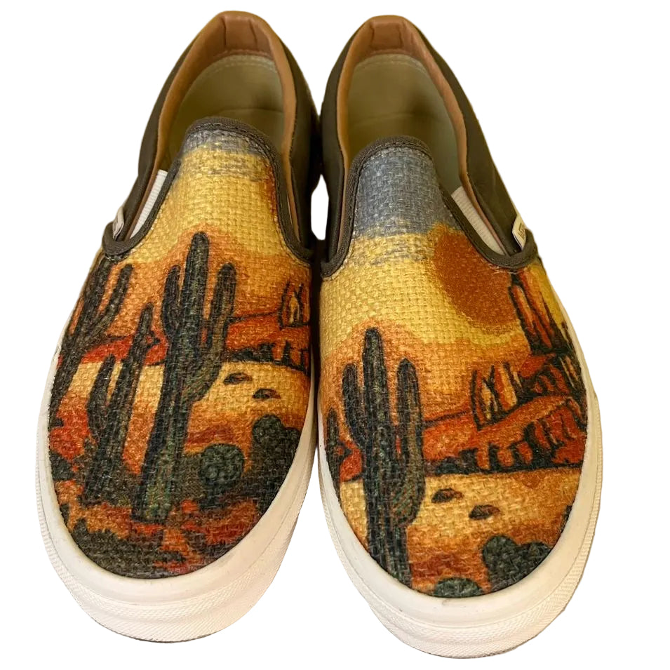 Vans Cactus Print Slip On Canvas Sneakers Size 8.5