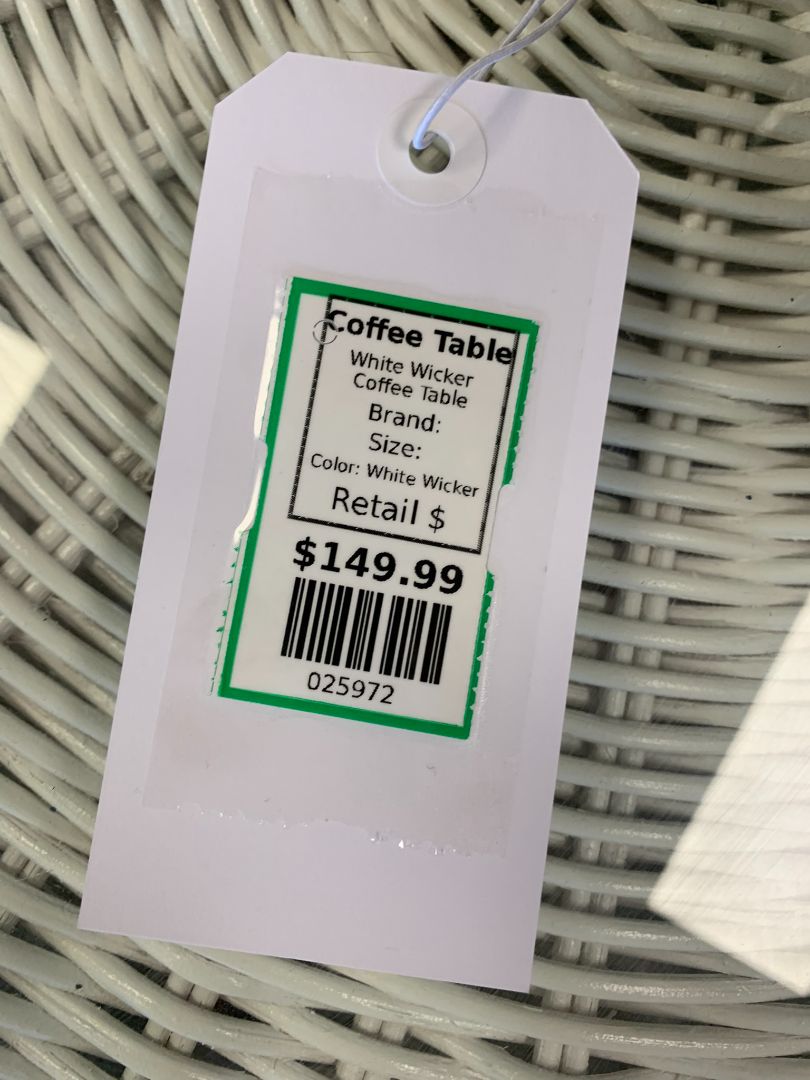 White Wicker Coffee Table