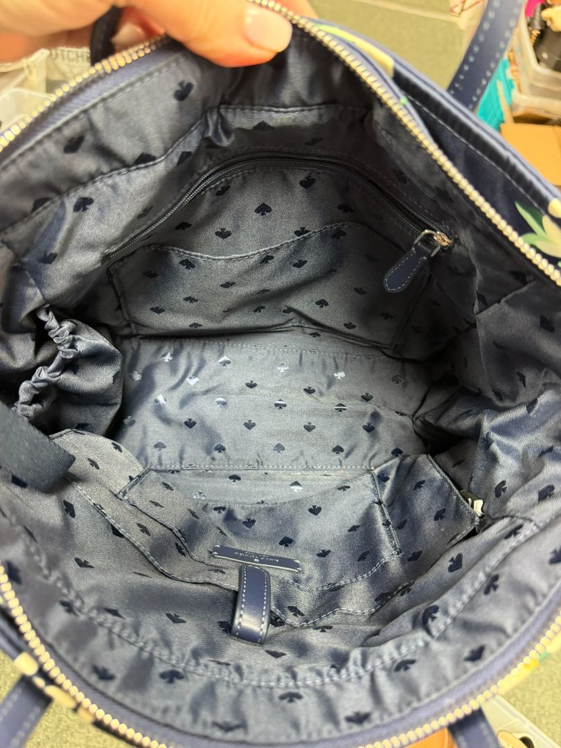 Kate Spade New York Chelsea Orange Toss Medium Satchel in Parisian Navy
