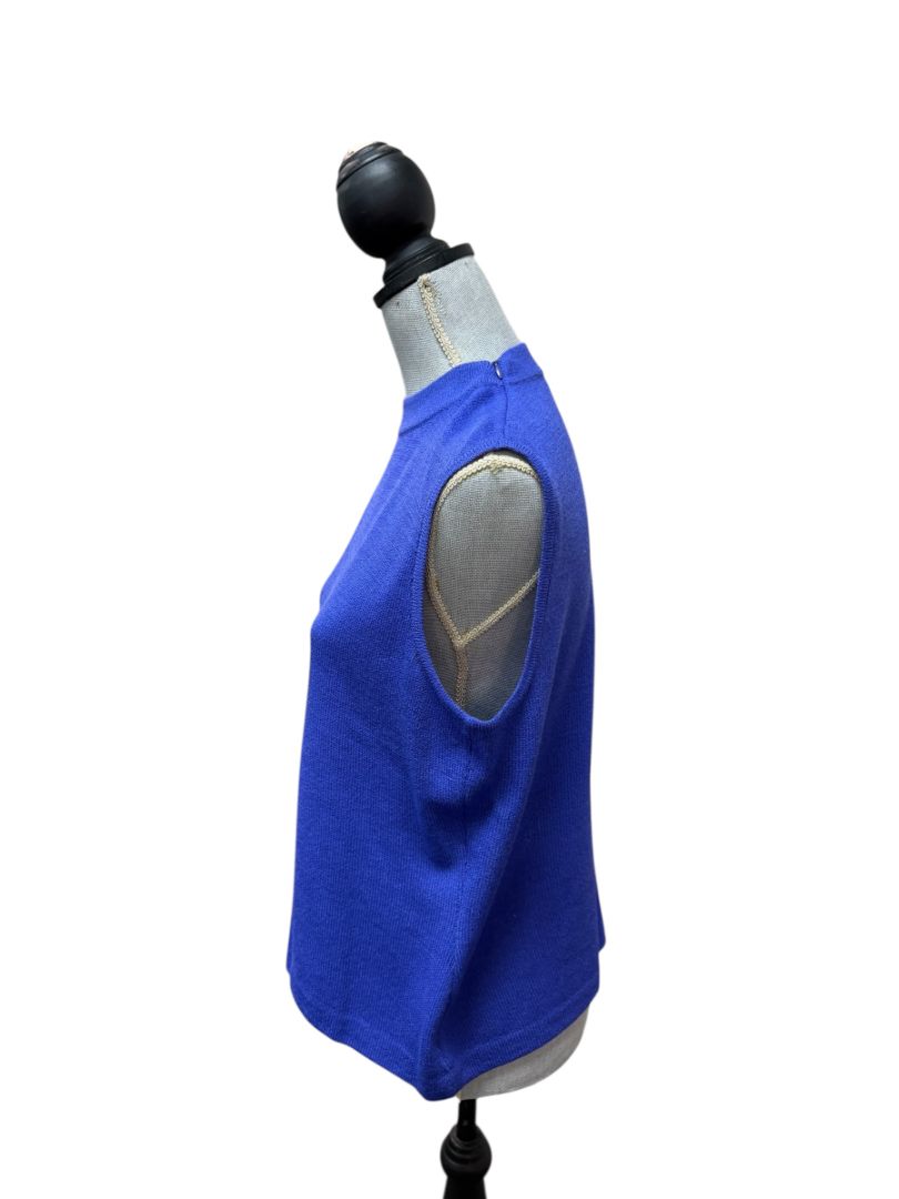 St John Purple Sleeveless Knit Turtleneck Sweater Size Small