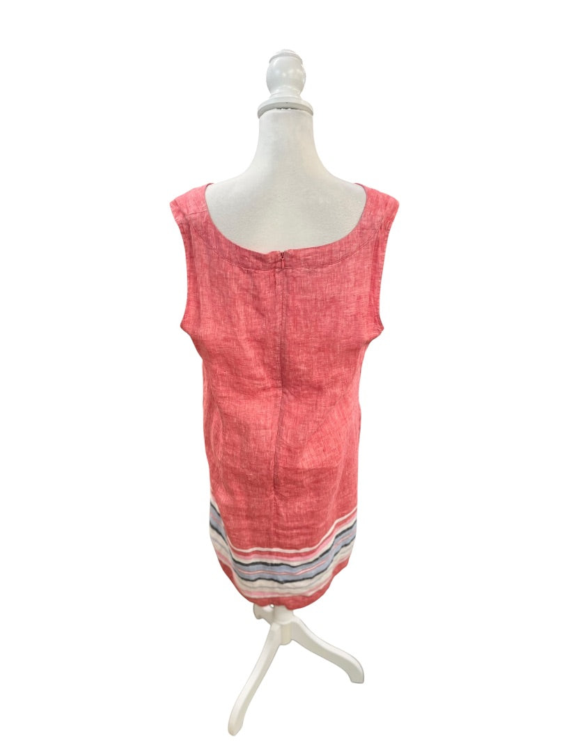 Talbots Linen Light Red Lined Shift Dress Size 16 NWT