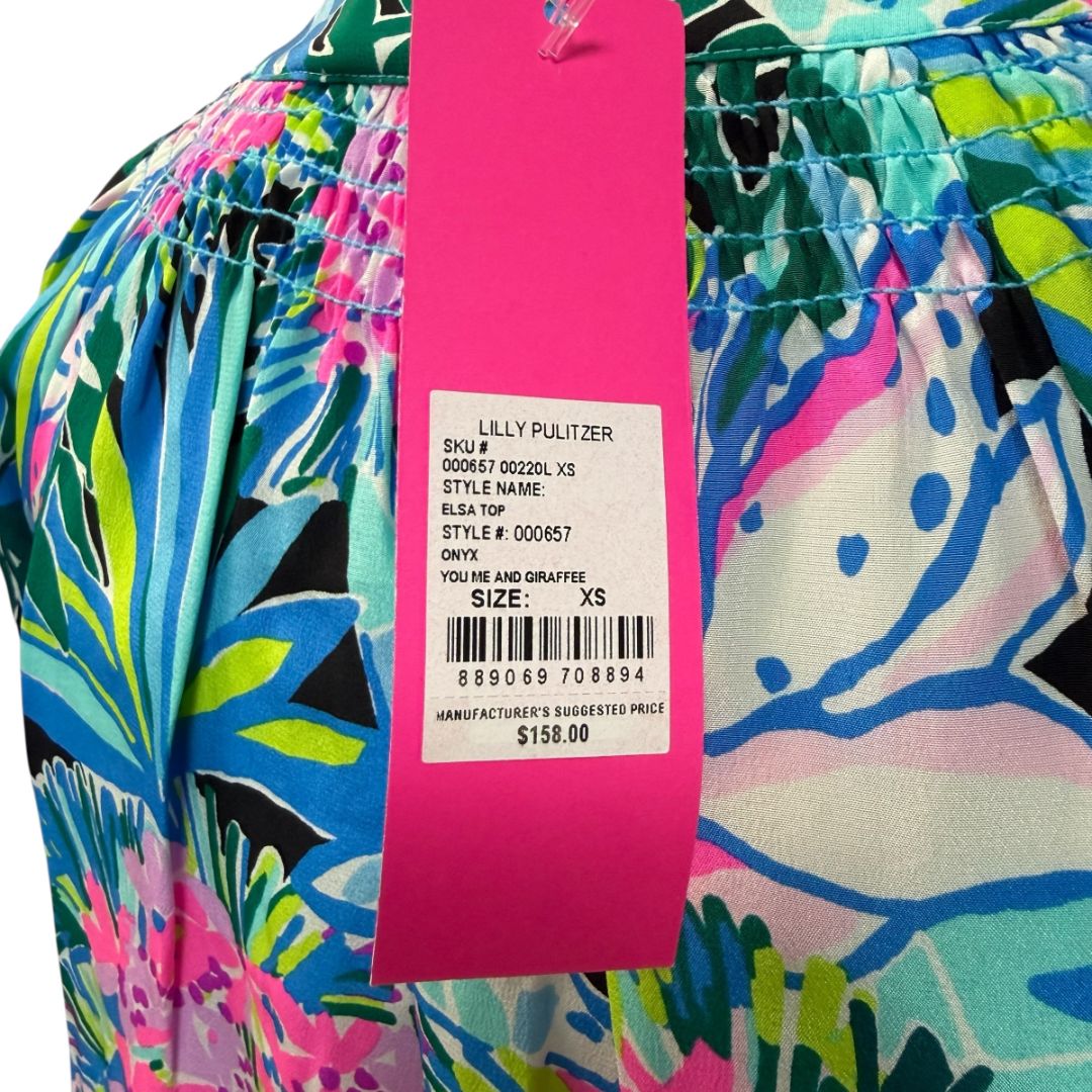 NWT Lilly Pulitzer Elsa Top – You, Me & Giraffee Print (Size XS)
