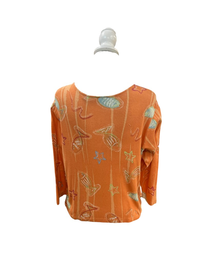Anthony's Orange Beaded Fish Top Size XL