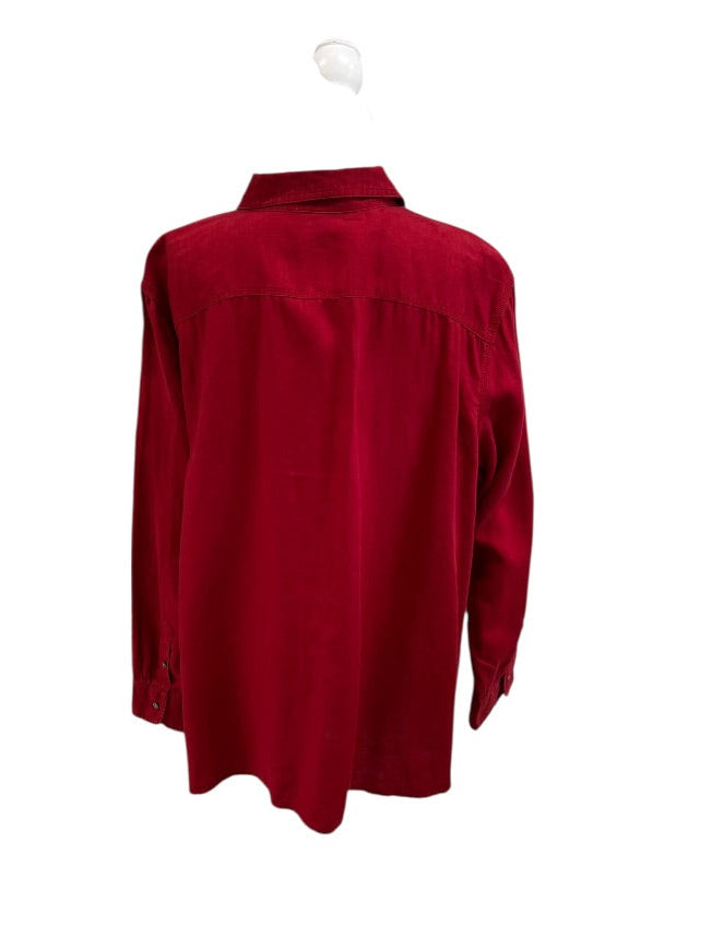 Red Linen Button Down Top by Ralph Lauren