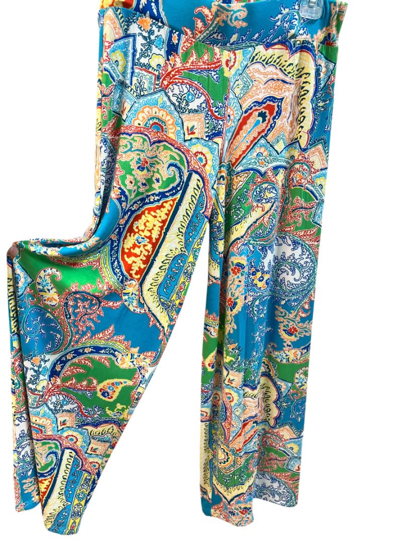 Paisley Crepe Wide Leg Palazzo Pants by Ralph Lauren