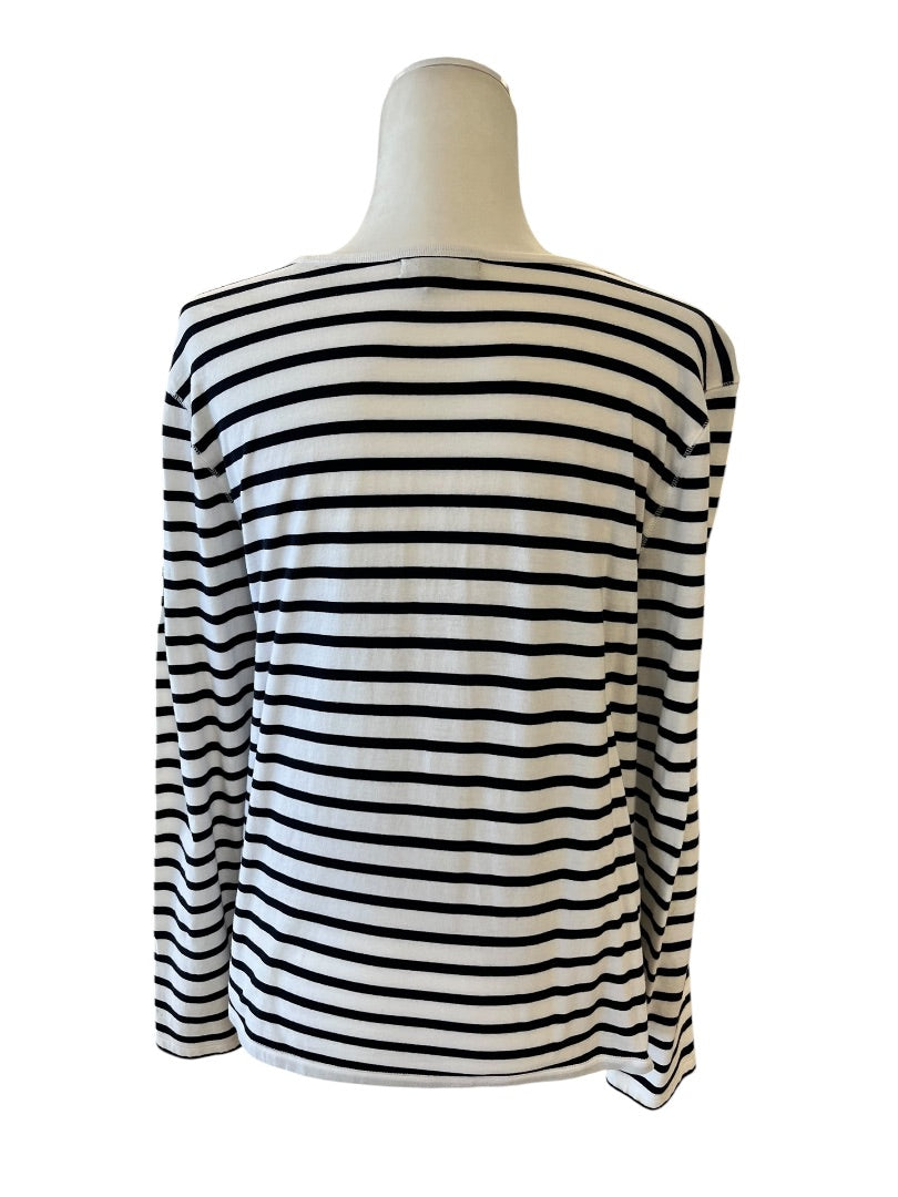 Navy Blue and White Striped Nautical Top by Ralph Lauren