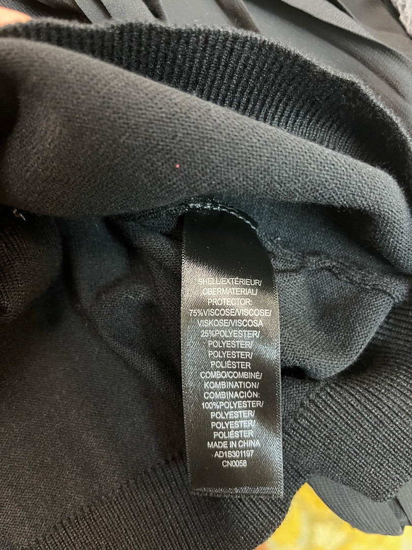 Adrianna Pappell Black V Neck Accordion Sleeve Top Size XL