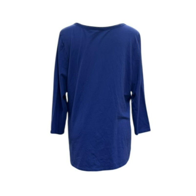 Lilly Pulitzer Pima Cotton V-Neck Long Sleeve Purple Blue T Shirt Size XL