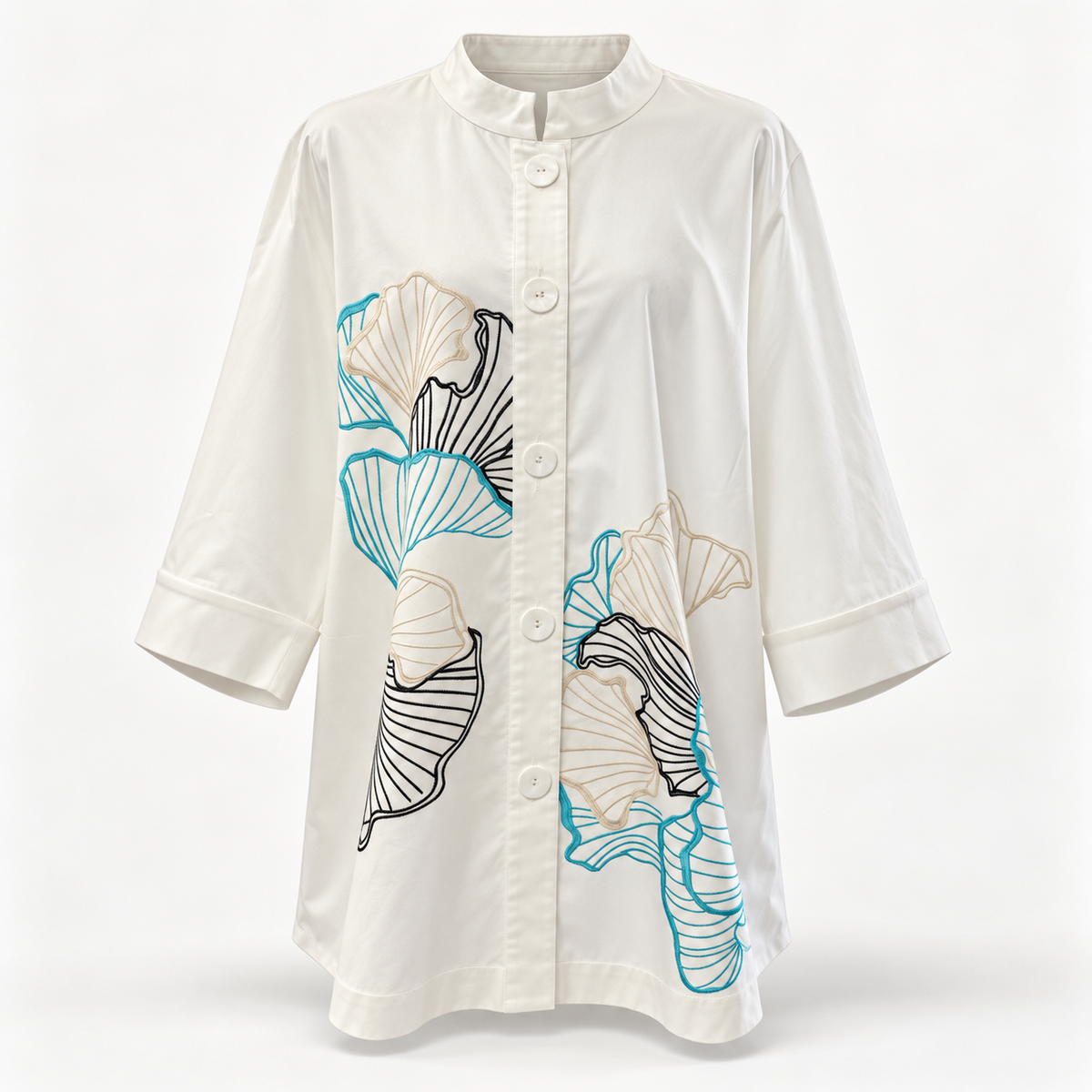 Ming Wang Sealife Button Down Top Size 1X