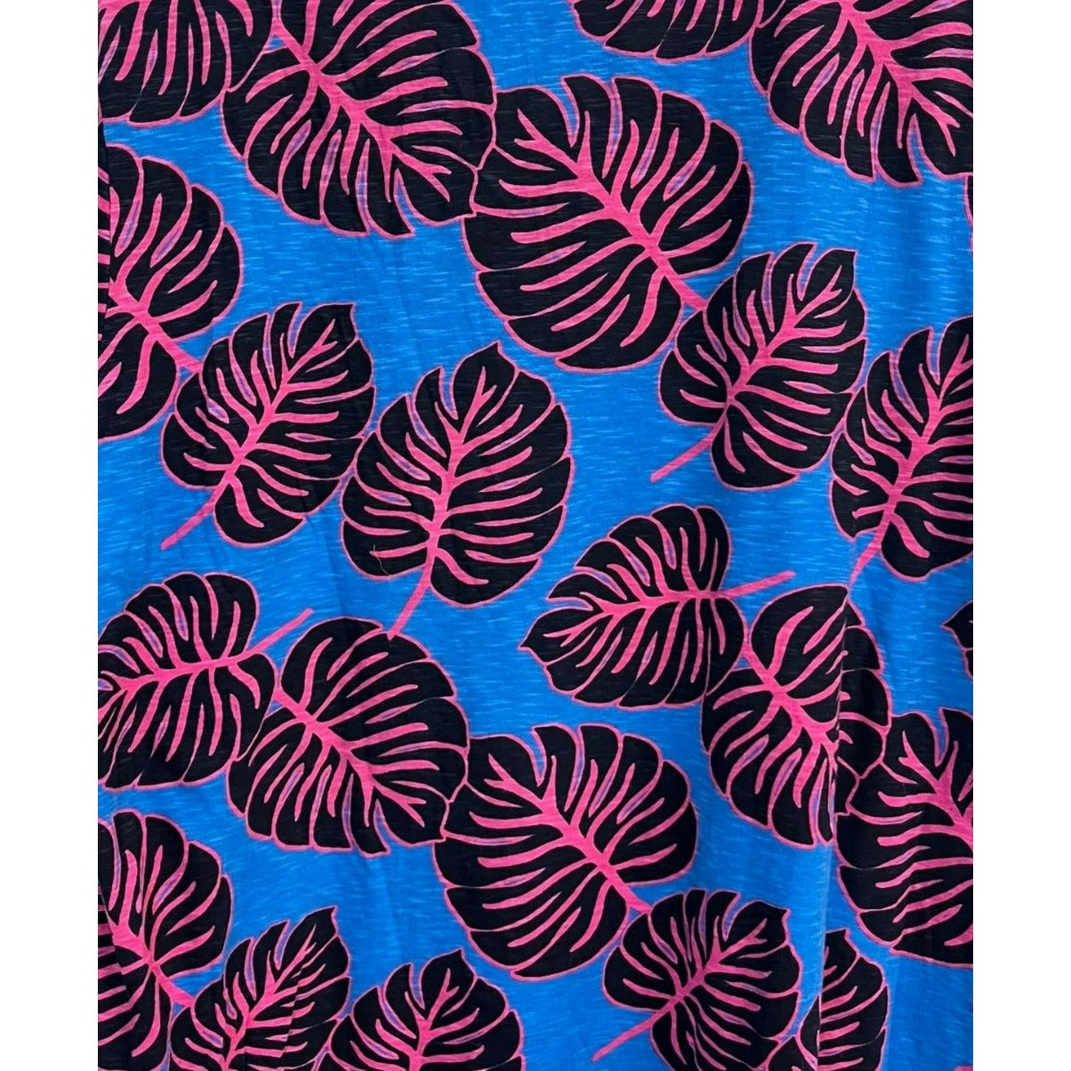 Crown and Ivy Blue Pink Black Palm Tree Short Sleeve Tee Shirt Size 2X