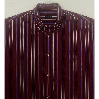 Paul & Shark Yachting Italy Cotton Striped Button Up Long Sleeve Dress Shirt XXL