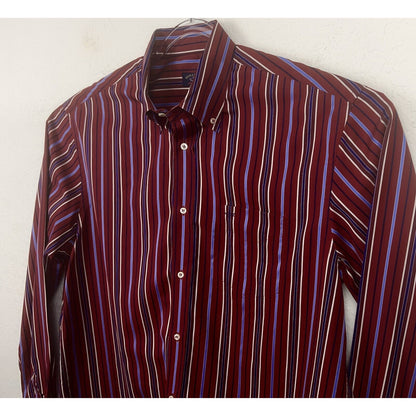 Paul & Shark Yachting Italy Cotton Striped Button Up Long Sleeve Dress Shirt XXL