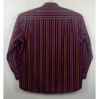 Paul & Shark Yachting Italy Cotton Striped Button Up Long Sleeve Dress Shirt XXL