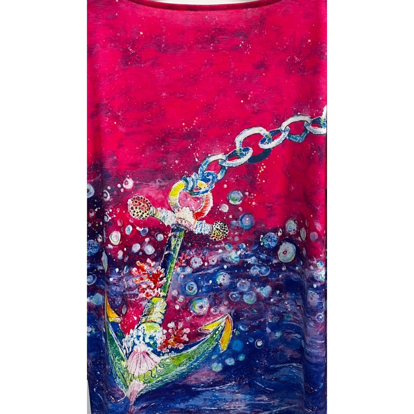 Leoma Lovegrove Deep Sea Anchor Long Sleeve Dark Pink Top Size Medium