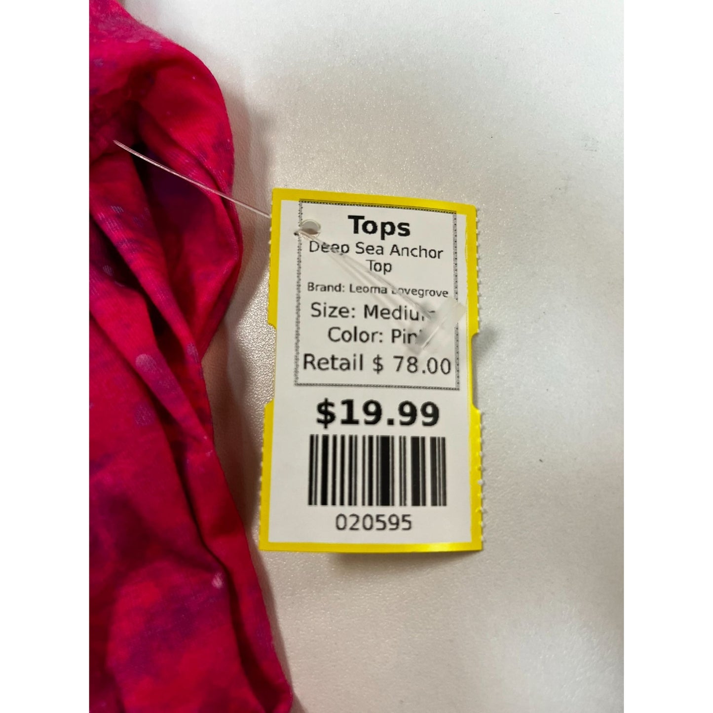 Leoma Lovegrove Deep Sea Anchor Long Sleeve Dark Pink Top Size Medium