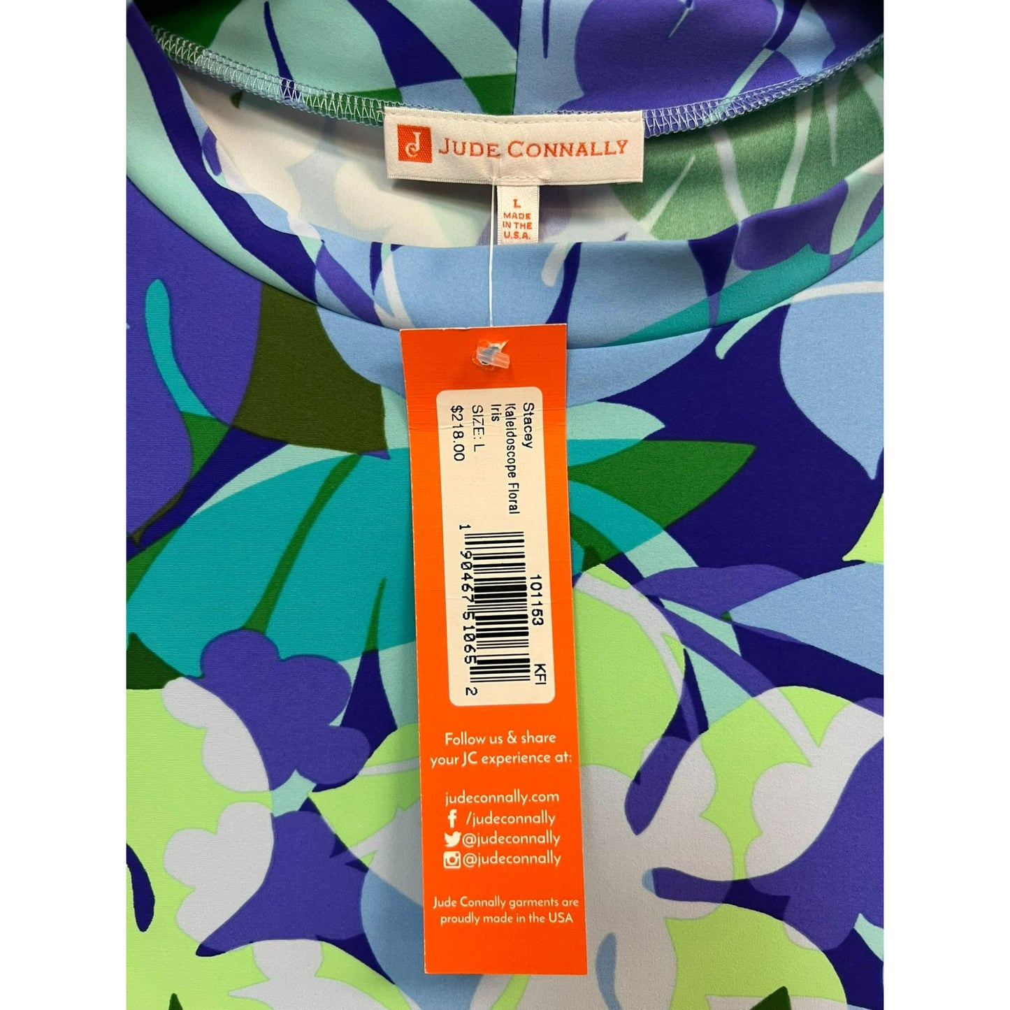 Jude Connally Kaleidoscope Floral Iris Stacey Dress Size Large NWT $218