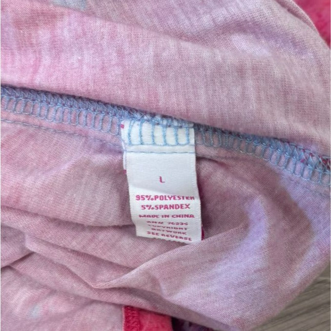 Leoma Lovegrove Womens Long Sleeve Pink/Blue Beach Artistic Shirt L
