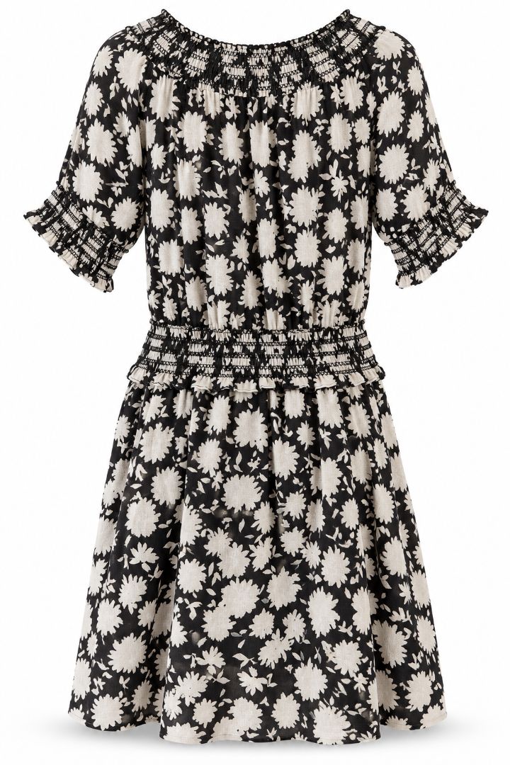 Tory Burch Black & Tan Floral Dress – Size Large
