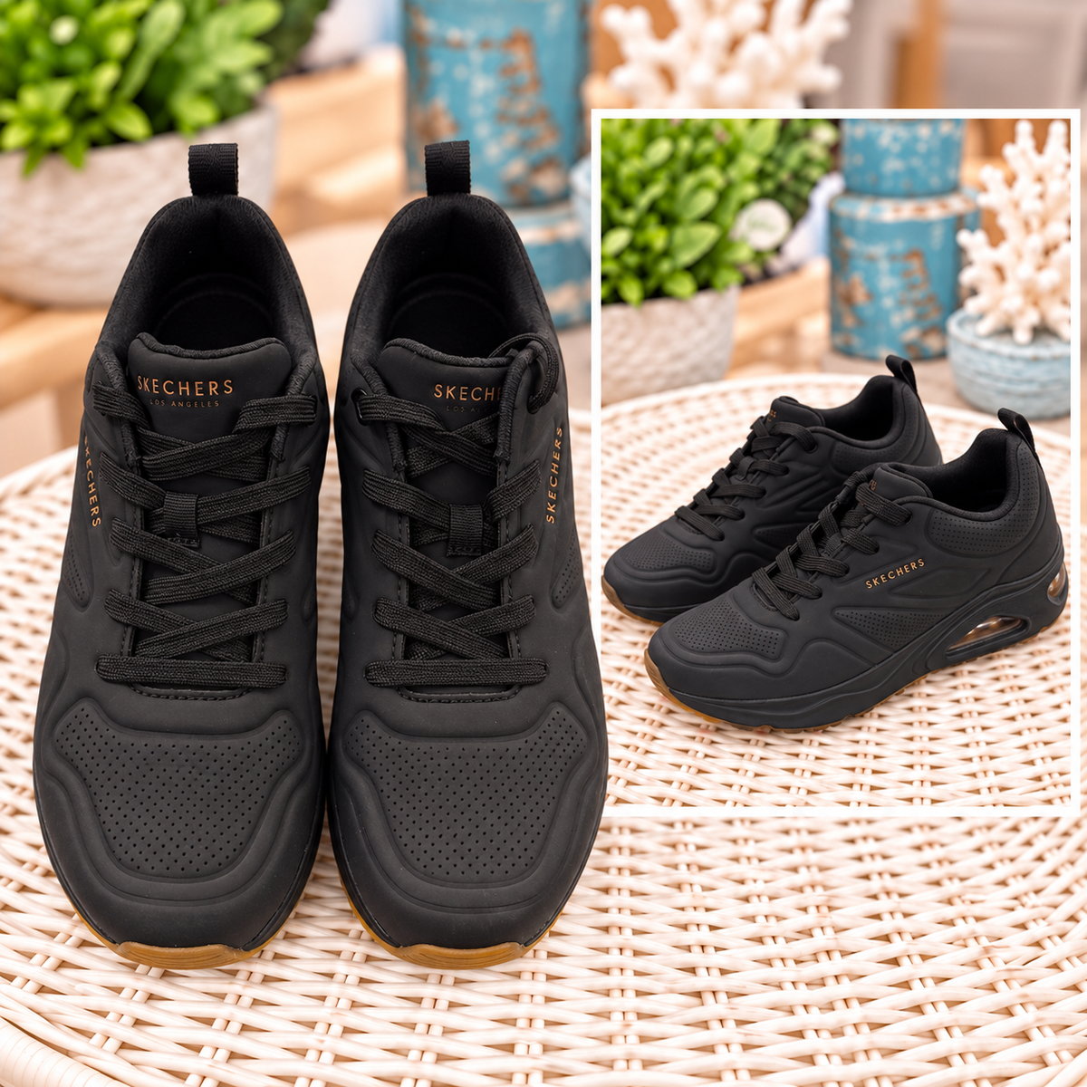 Skechers Black Lace-Up Sneakers – Size 8.5