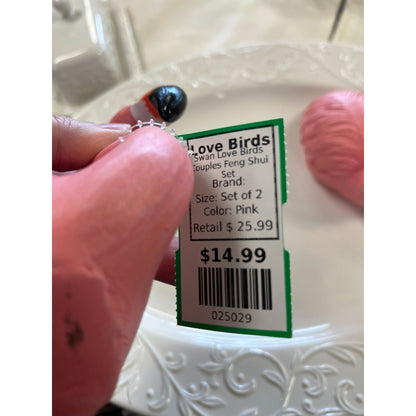 Pink Flamingo Love Birds Couples With Crown & Tiara Set Of 2