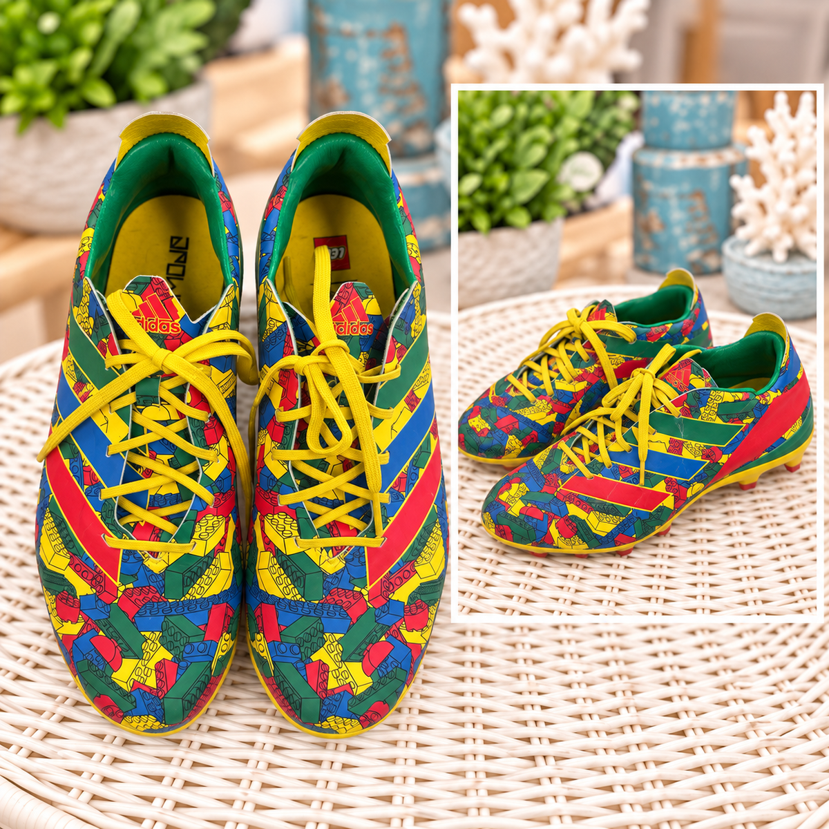 Adidas Multicolor LEGO-Print Cleats – Size 8