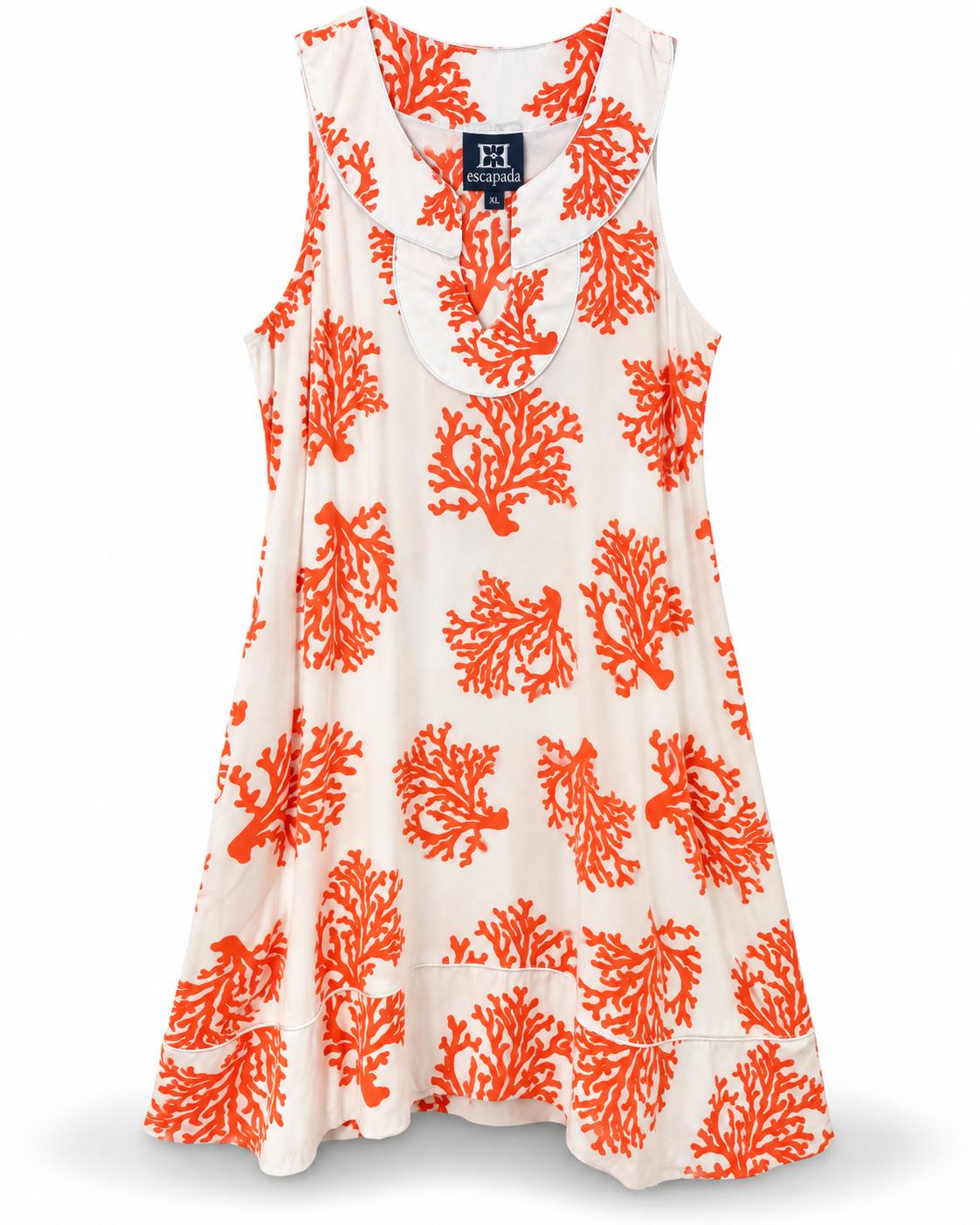 Escapada Orange Coral Print Sleeveless Dress – Size XL