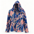 Lilly Pulitzer Blue Coral Print Hooded Pullover – Size XL