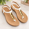Vionic White & Gold Embellished Sandals – Size 7.5