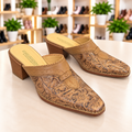 Studio Design by Jonathan Martin Brown Tooled Leather Mules – Size 8