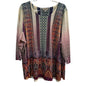One World Boho 3/4 Sleeve Polyester Top Size 4X Size 26/28