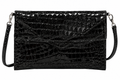 Laggo Black Croc-Embossed Leather Crossbody Handbag