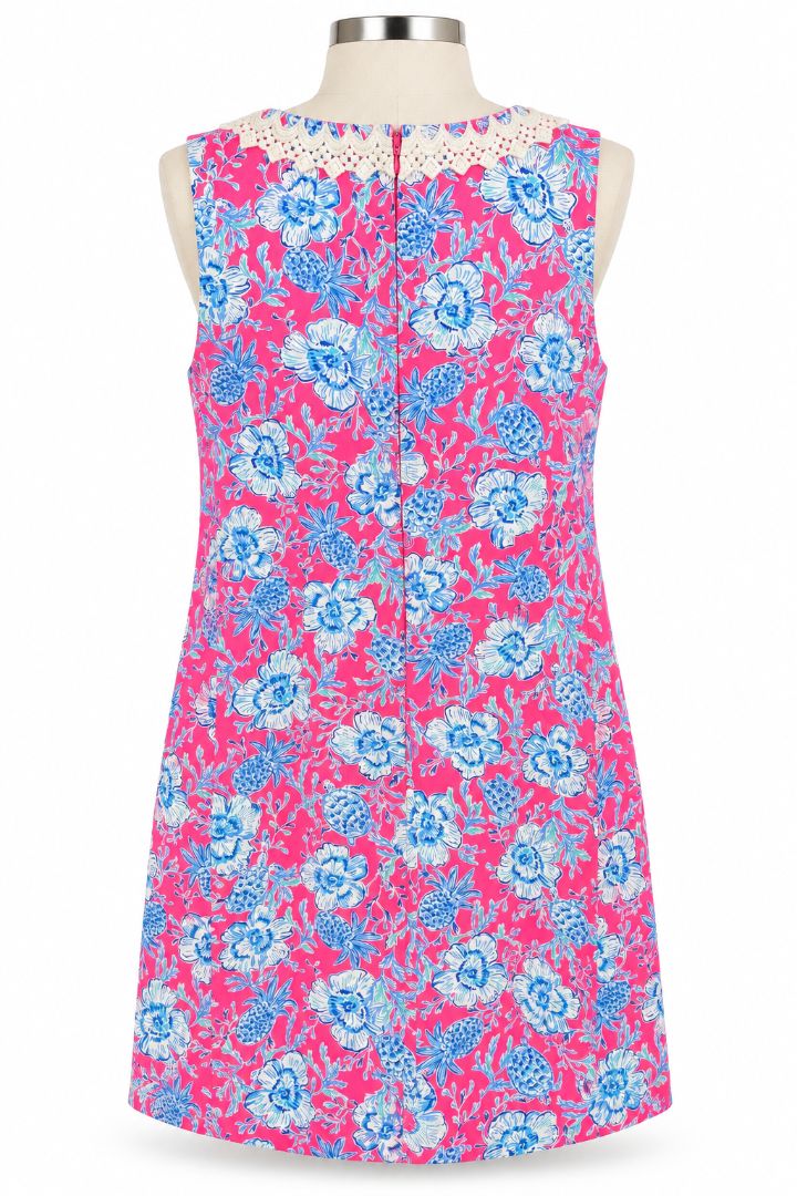 Lilly Pulitzer Ginger Shift Romper – Roxie Pink Wave & Sea Size 12
