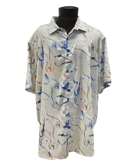 Robert Graham Short Sleeve Button Down XXXL Blue Multi