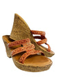 Contesa Orange Cork Wedge Heel Size 9