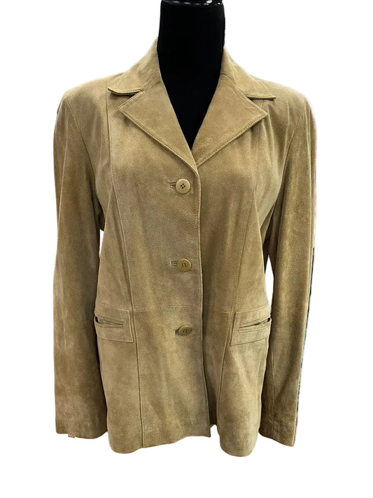 Liz Claiborne Beige Suede Jacket Size LP