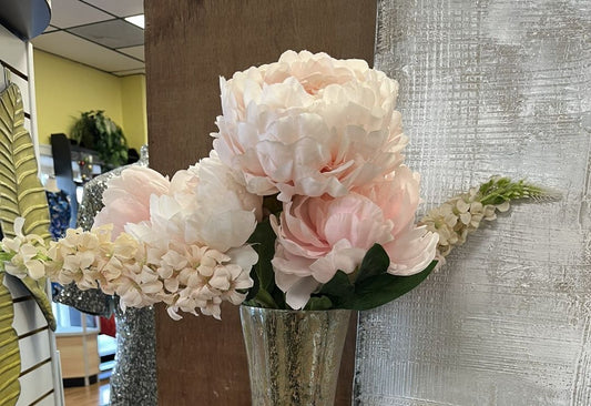 Set of 4 Pink Peony Flower Stems