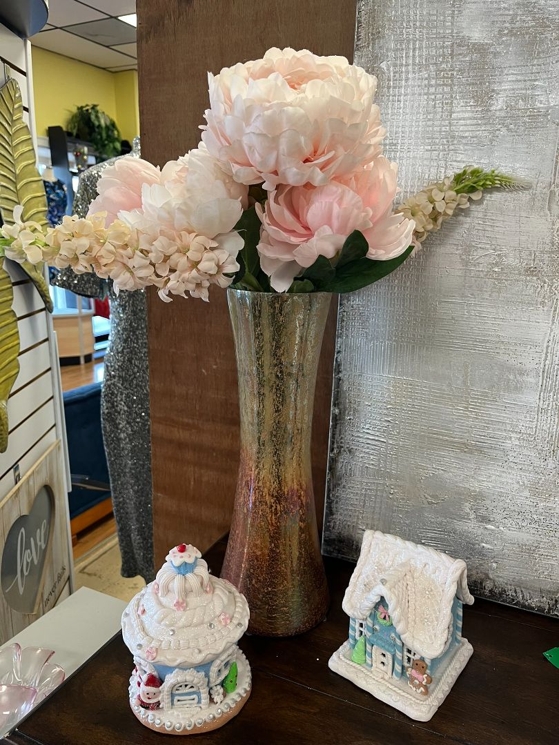 Set of 4 Pink Peony Flower Stems