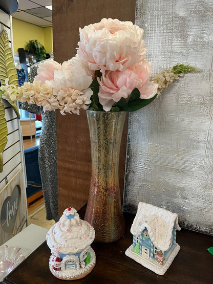 Set of 4 Pink Peony Flower Stems