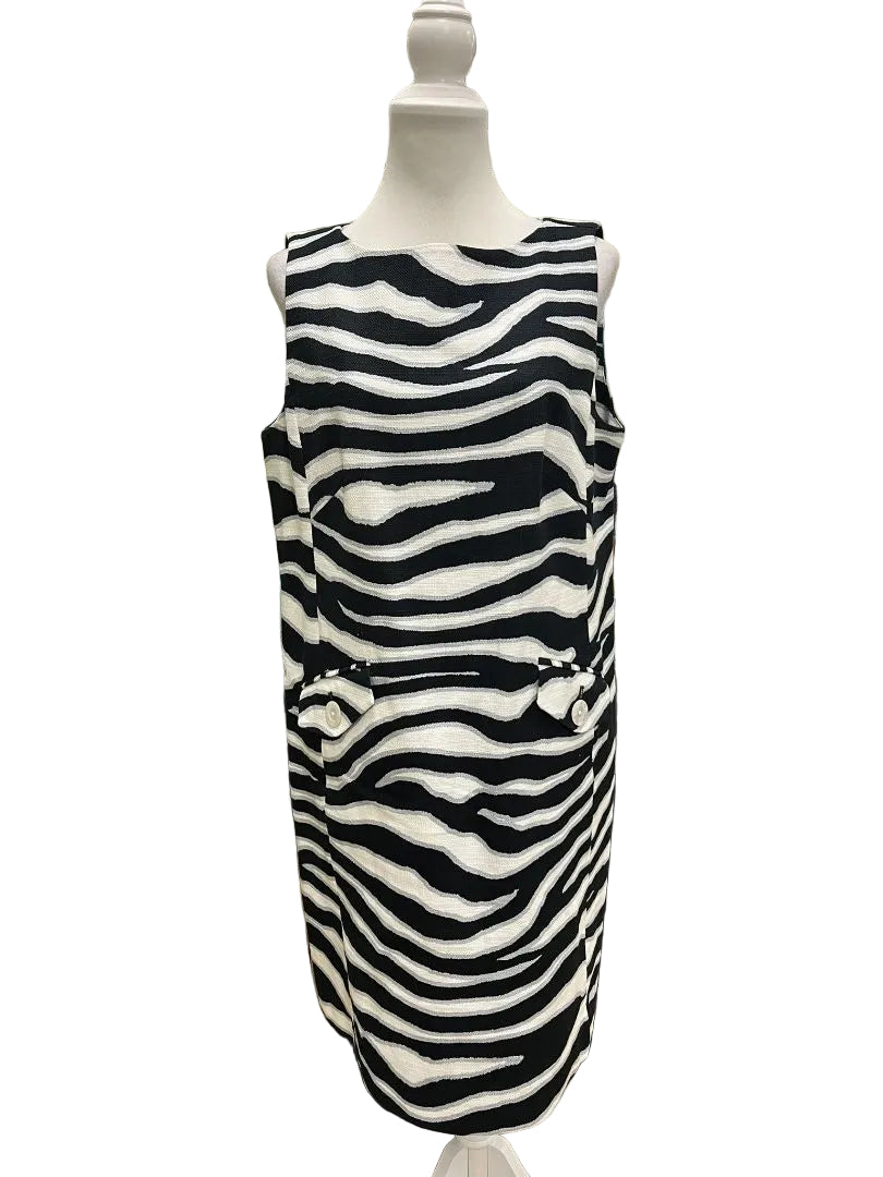 Brooks Brothers Zebra Print Black & White Size 14