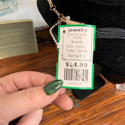 Gold Tone Shell Statement Necklace