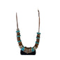 Chico's Brown & Turquoise Beaded Statement Necklace