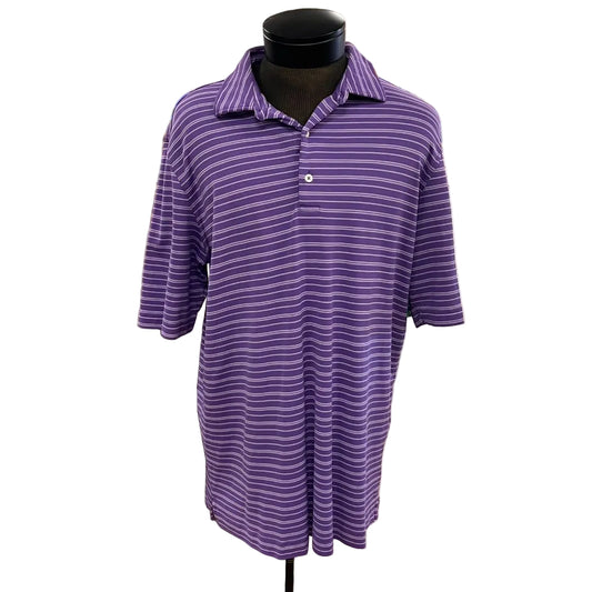 Bobby Jones Men's Purple Striped Golf Polo Size Large