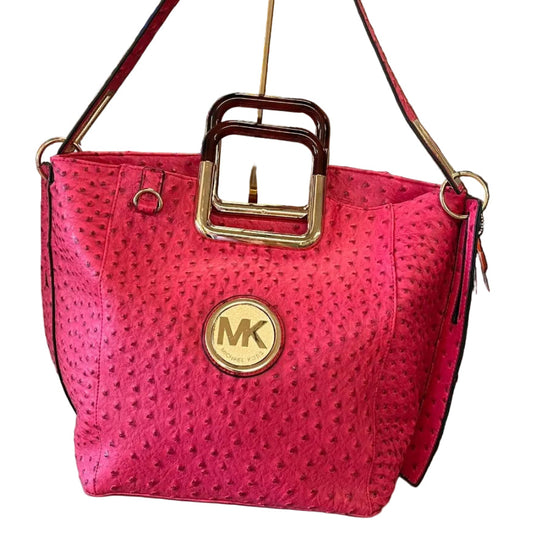 Michael Kors  Ostrich Textured Pink Shoulder Handbag