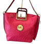 Michael Kors  Ostrich Textured Pink Shoulder Handbag