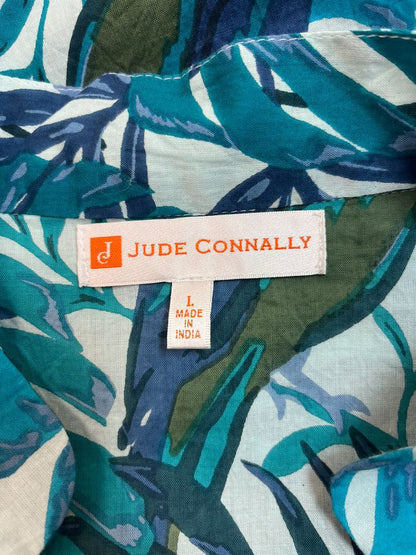 Jude Connally Botanical Villa College Palm Tree Midi Dress Size Large