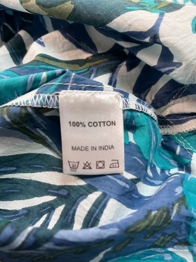 Jude Connally Botanical Villa College Palm Tree Midi Dress Size Large